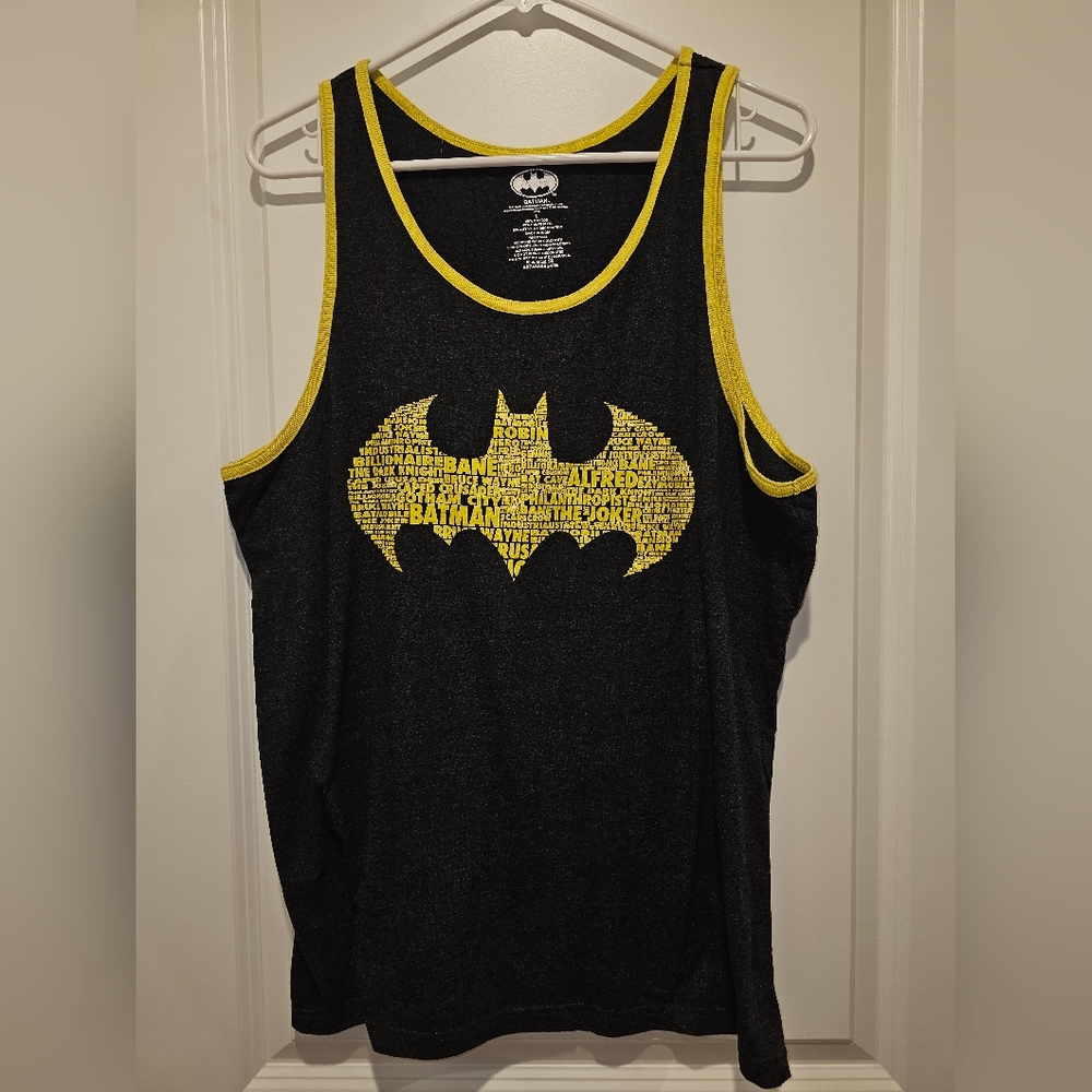 DC Comics Black Tank Top with Yellow Batman Logo🦇
